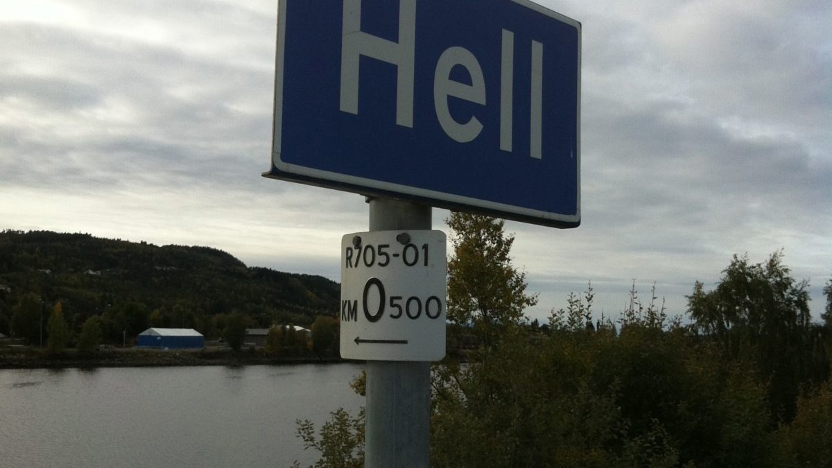 A picture of a sign that says hell taken by Peter Long